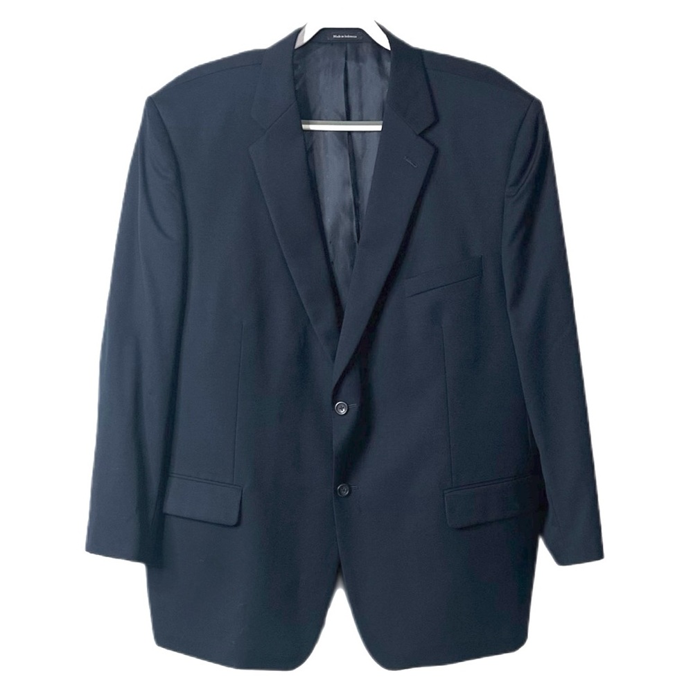 Joseph & Feiss Men's 100% Wool Blazer‎ Jacket Lined Navy Blue Sz 50R